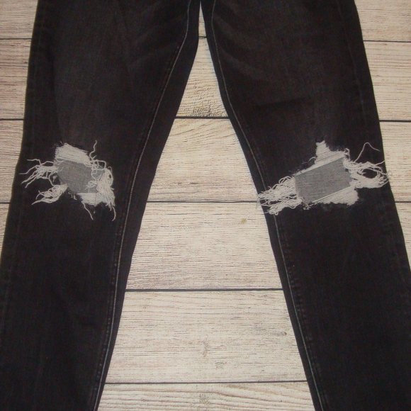 Flying Monkey Vervet Black Distressed 11" Rise Remi Mom Jeans 26 - Picture 4 of 10